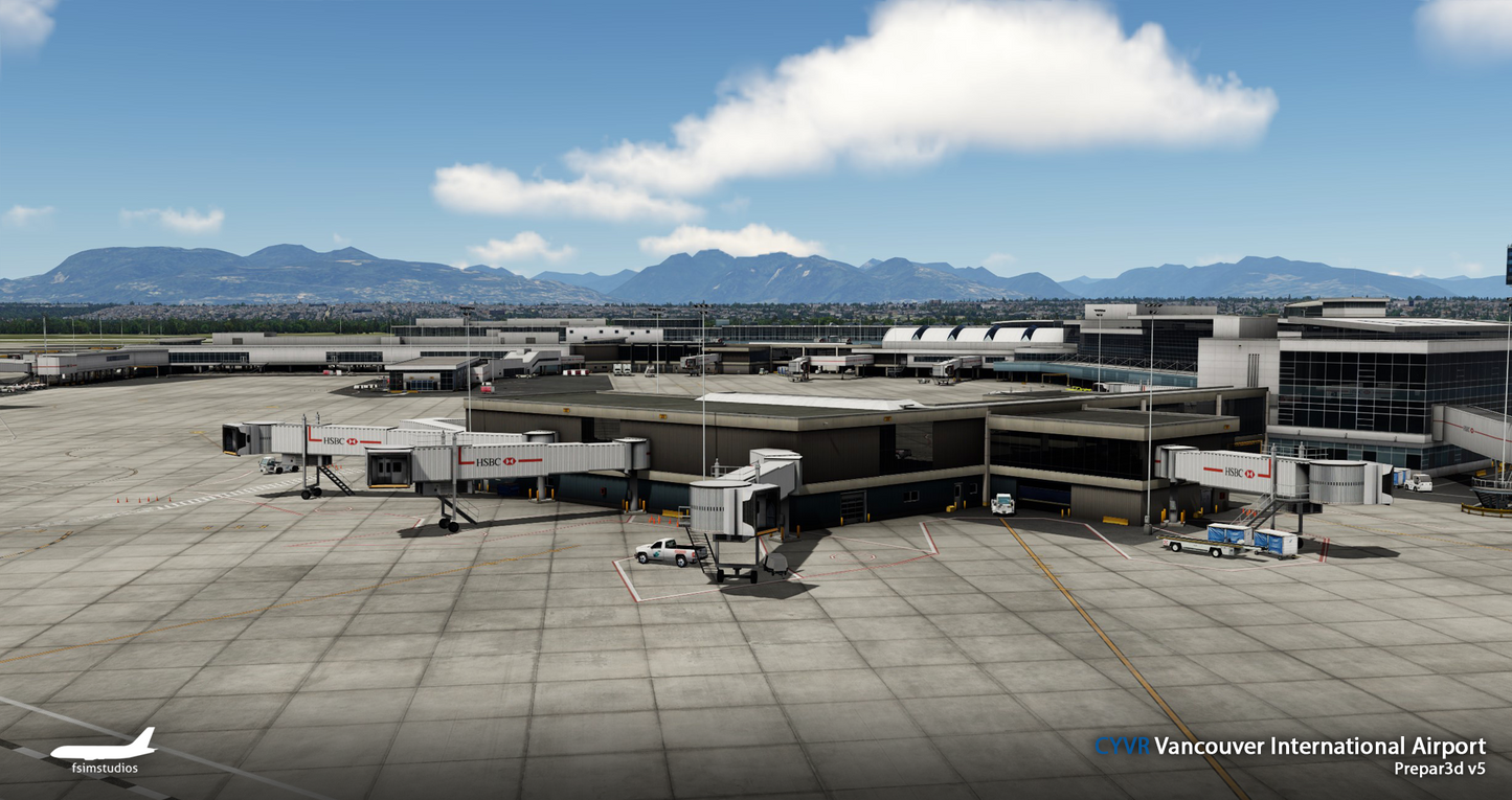 FSimStudios Vancouver International Airport CYVR & Vancouver City P3D v4.4+