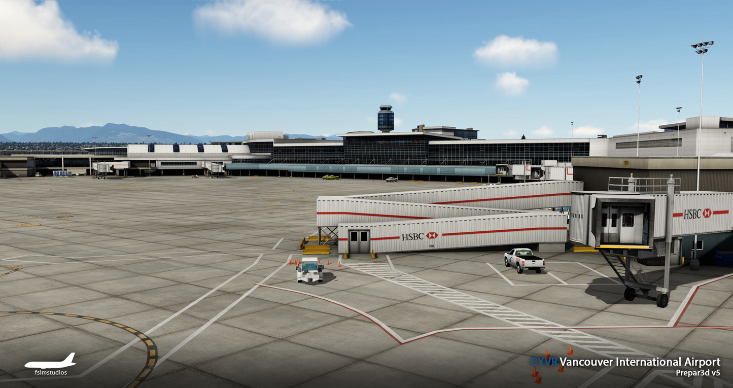 FSimStudios Vancouver International Airport CYVR & Vancouver City P3D v4.4+
