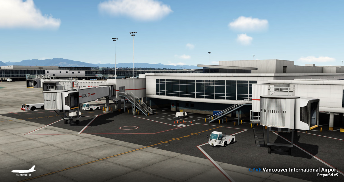 FSimStudios Vancouver International Airport CYVR & Vancouver City P3D v4.4+