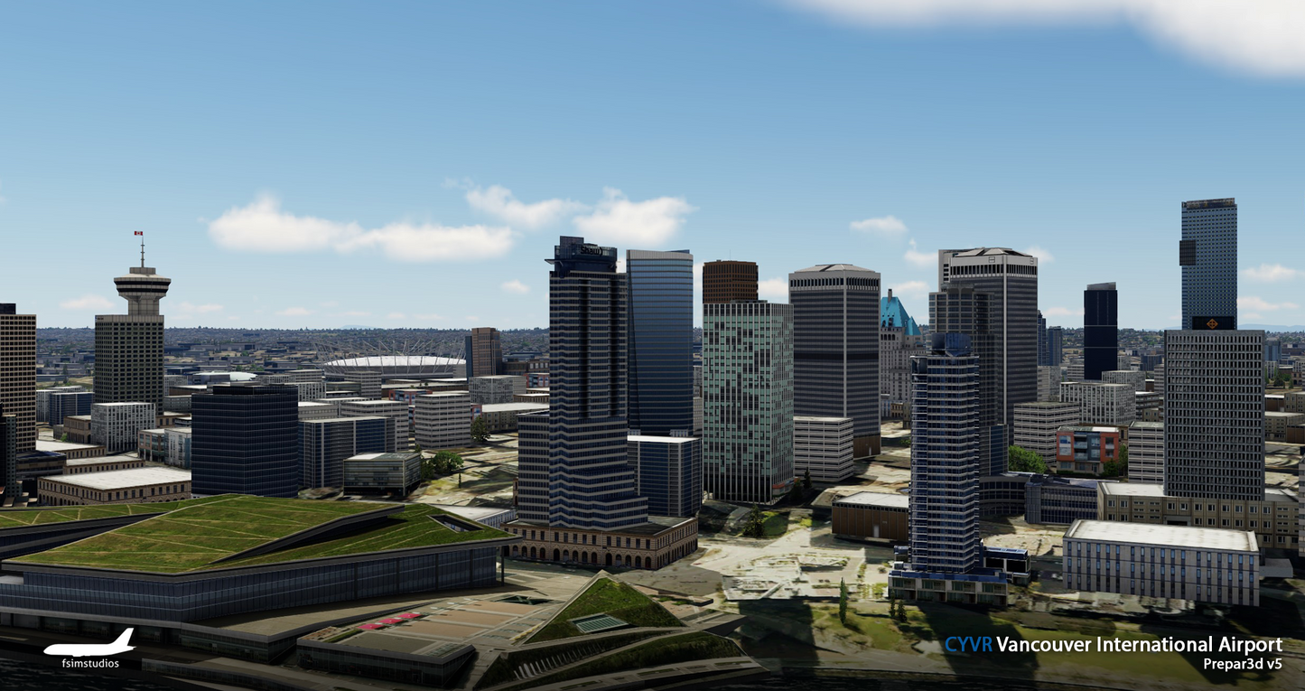 FSimStudios Vancouver International Airport CYVR & Vancouver City P3D v4.4+