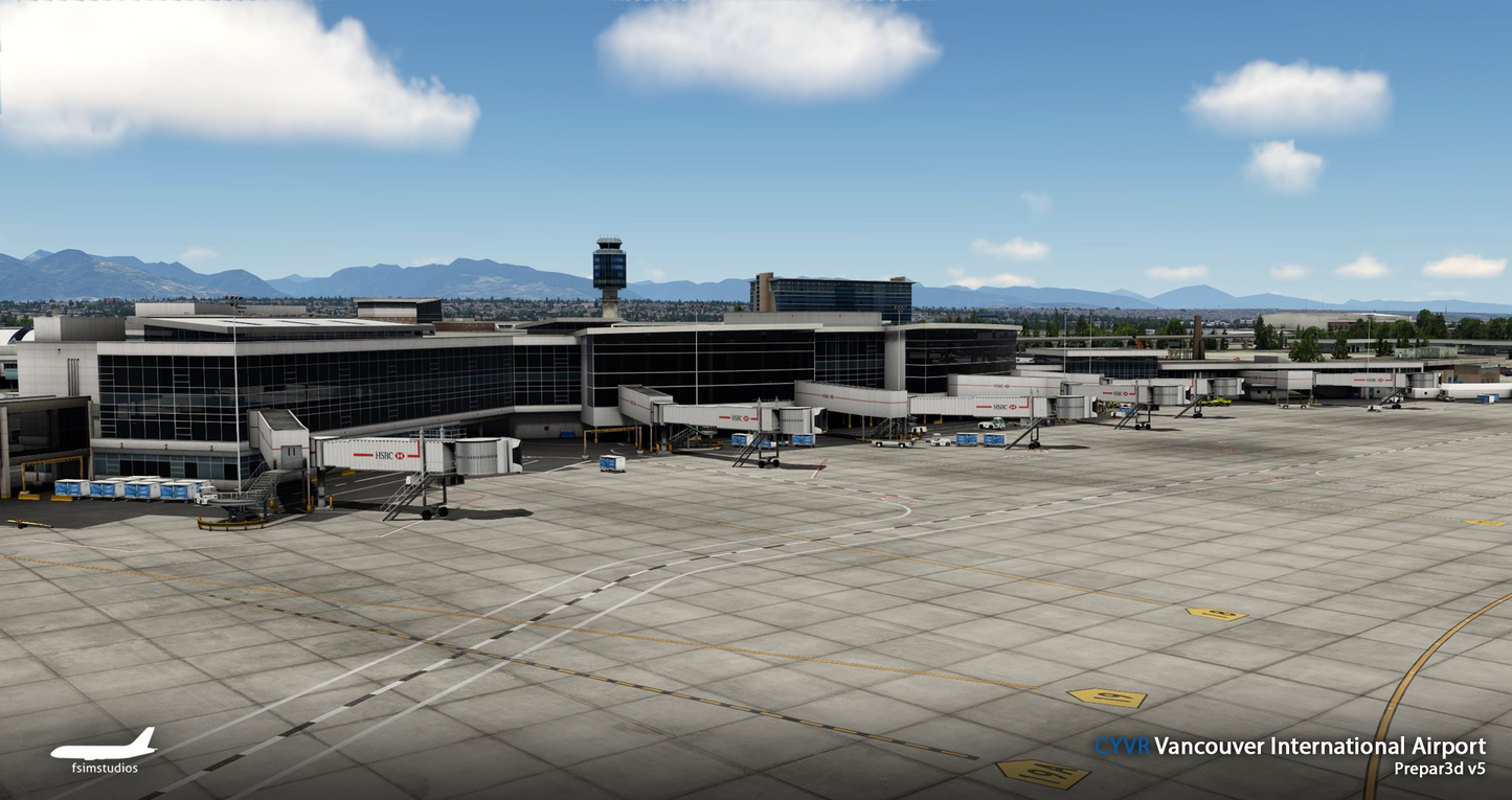 FSimStudios Vancouver International Airport CYVR & Vancouver City P3D v4.4+